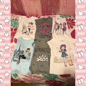 Lot of 6 size 7-8 gently used girlie graphic tees